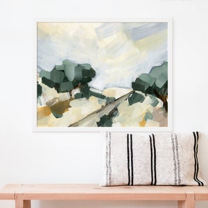 Landscape Art | Hillside Painting of Field Meadow for Farmhouse Countryside Wall Art | "The Golden Road" – Art Print or Canvas