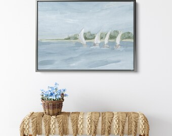 Coastal Sailboat Painting | "A Peaceful Sail" - Art Print or Canvas
