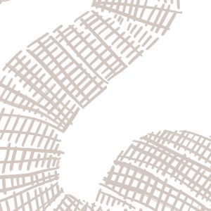 May include: Abstract pattern with a light brown color. The pattern is made up of a series of overlapping lines that create a grid-like effect.