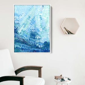 Turquoise and Blue Ocean Underwater Painting | Modern Beach Artwork for Coastal Wall Art | "Under the Tropical Sea" - Art Print or Canvas image 8