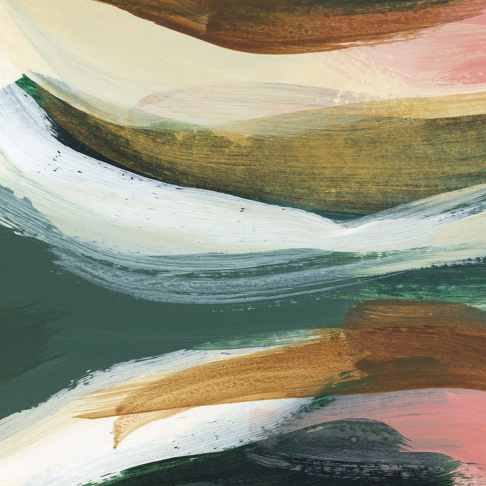 Abstract Green and Pink Art Modern Tropical Painting Statement Etsy