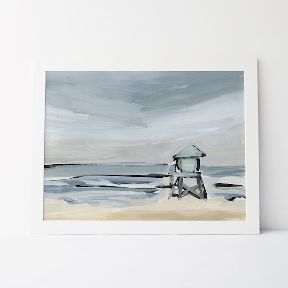 California Coastal Painting | "The Lifeguard Tower" - Art Print or Canvas