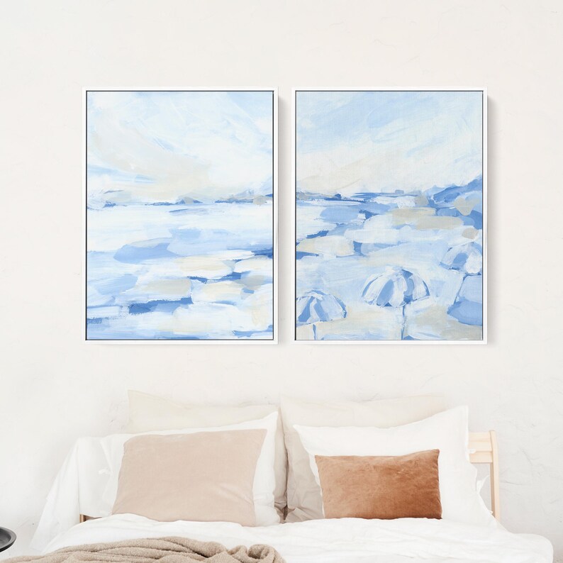 Coastal Painting Diptych | "August Daze" - Set of 2 - Art Prints or Canvases image 11