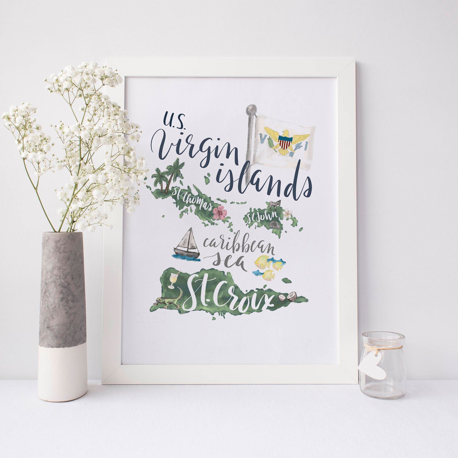 USVI Virgin Islands Wall Print St Thomas St Johns St Croix - Etsy