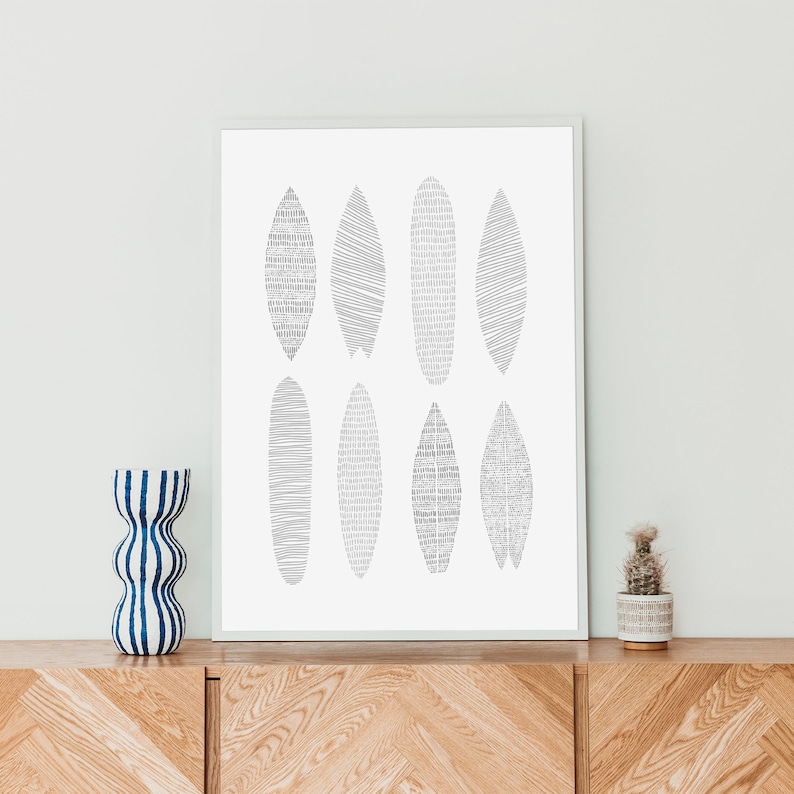 Surfboard Art Modern Surf Nursery Decor Kids Teen Room Artwork Etsy