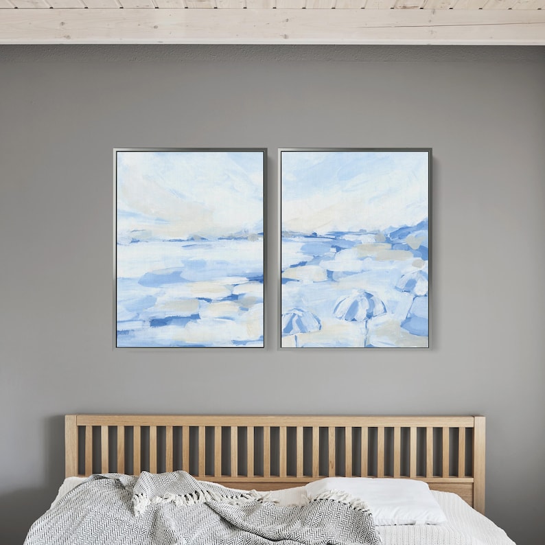 Coastal Painting Diptych | "August Daze" - Set of 2 - Art Prints or Canvases image 8