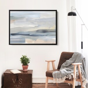 Beach Print Ocean Art | Statement Painting in Slate Blue and Tan for Coastal Landscape Wall Art | "The Minimal Coast" – Art Print or Canvas image 7