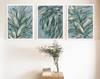 Botanical Triptych Wall Decor | Set of 3 – Art Prints or Canvases