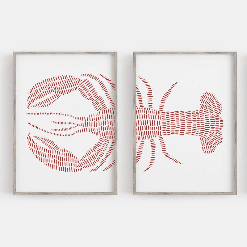 Unique Abstract Lobster Patchwork Print Two-Piece Set main image 0