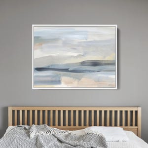 Beach Print Ocean Art | Statement Painting in Slate Blue and Tan for Coastal Landscape Wall Art | "The Minimal Coast" – Art Print or Canvas image 11