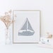 Sailboat Print Modern Nautical Nursery Coastal Lake House Blue - Etsy