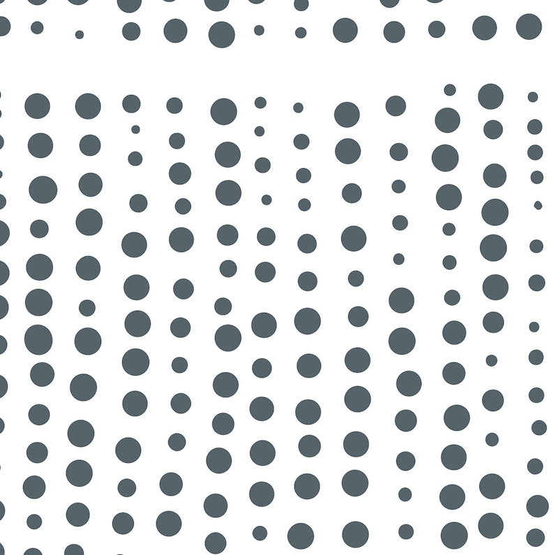 May include: A repeating pattern of gray circles of varying sizes on a white background. The circles are arranged in vertical rows, with the largest circles at the bottom of each row and the smallest circles at the top.