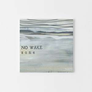 No Wake Zone Print Lake House Decor Modern Lakehouse Artwork Gift Idea Wall Art | "No Wake Zone" - Art Print or Canvas