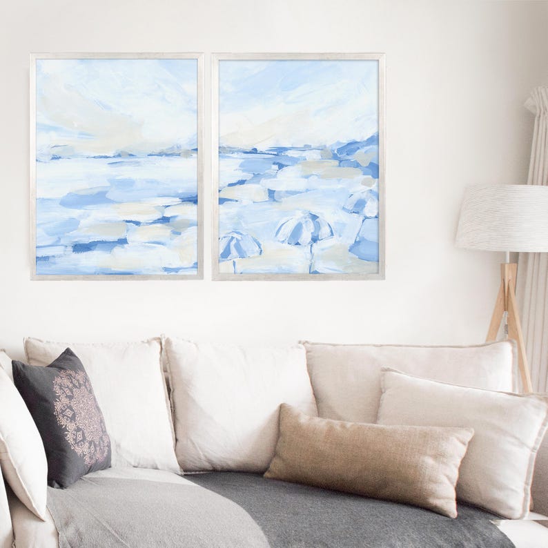 Coastal Painting Diptych | "August Daze" - Set of 2 - Art Prints or Canvases image 10
