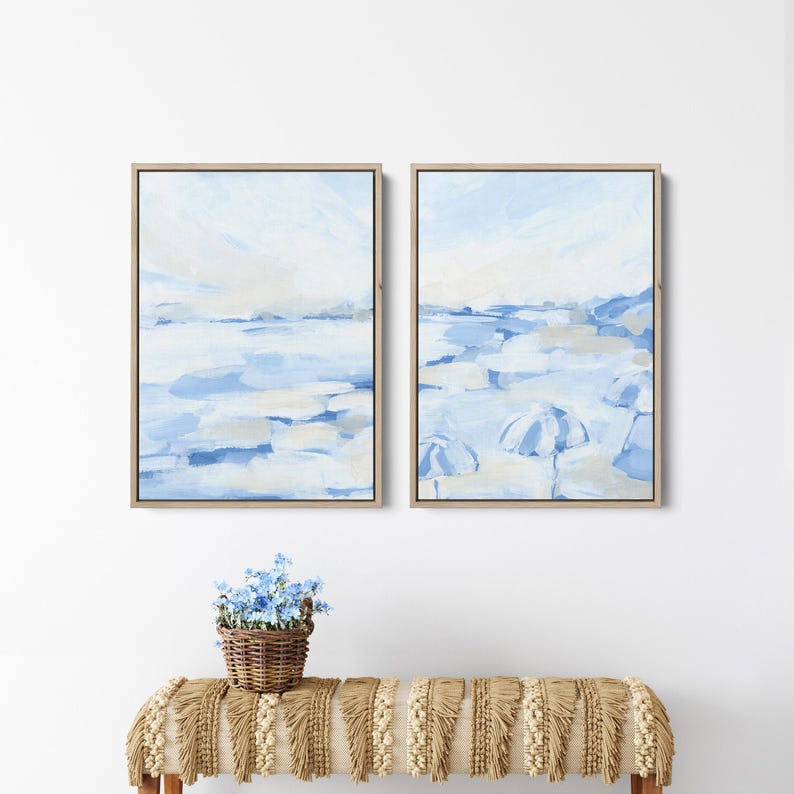 Coastal Painting Diptych | "August Daze" - Set of 2 - Art Prints or Canvases image 13