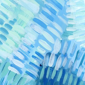 Turquoise and Blue Ocean Underwater Painting | Modern Beach Artwork for Coastal Wall Art | "Under the Tropical Sea" - Art Print or Canvas image 9