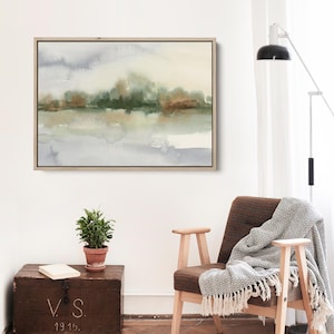 Watercolor Lake Landscape Decor | Serene Northern Inspired Artwork for Bedroom or Living Room | &quot;Northern Reflection&quot; – Art Print or Canvas