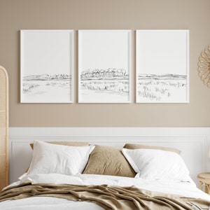 Low Country Print Set | Salt Marsh Art for Modern Minimalist Coastal Decor Triptych | &quot;The Lowcountry&quot; - Set of 3 - Art Prints or Canvases