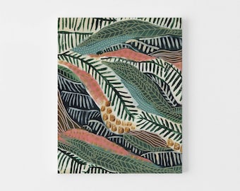 Tropical Jungle Painting Lush Botanical Safari Modern Green Banana Leaves Art | "Tropical Jungle Painting, No. 2" - Art Print or Canvas