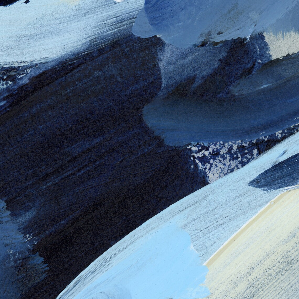 Abstract Painting Ocean Blue and White Nautical Contemporary Etsy