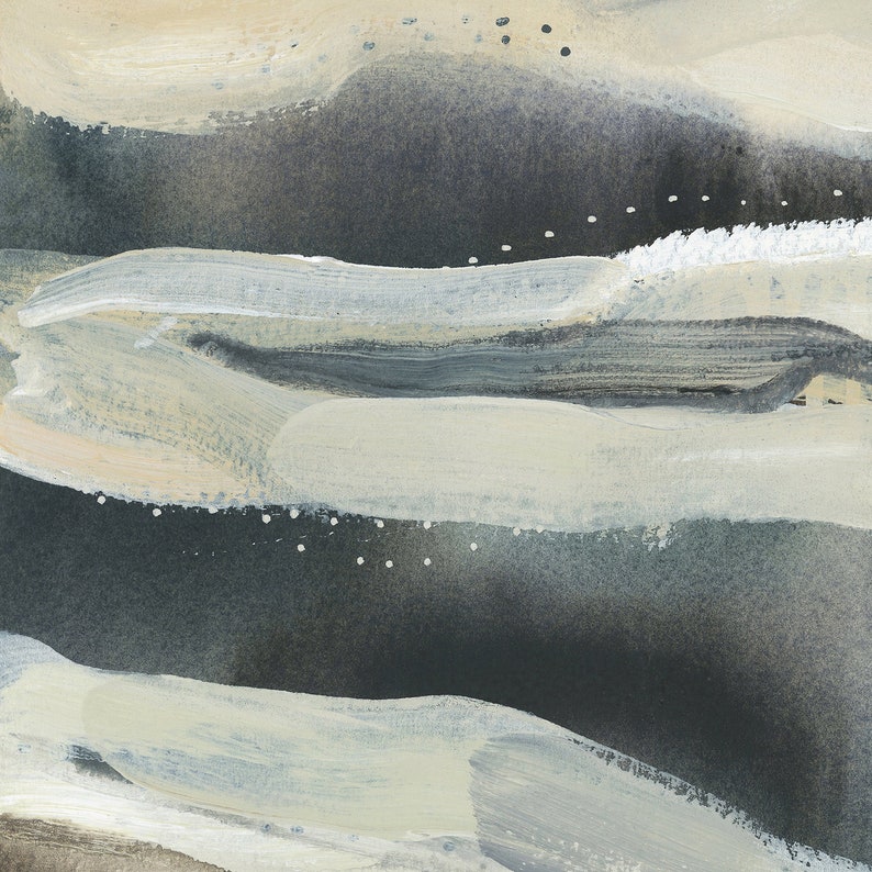 Modern Abstract Art Lake Water Inspired Artwork Neutral Blue Etsy