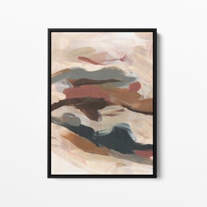 Terracotta Burnt Orange Abstract Painting Warm Earth Tones Autumn Cozy Beige Wall Art | "Flowing Bohemian Winds" - Art Print or Canvas