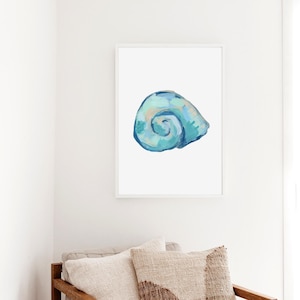 Arte Costeira Moderna com Conchas | Pintura Serena de Conchas para um Quarto ou Banheiro na Praia | &quot;Achados de Conchas, Nº 5&quot; – Impressão Artística ou Tela