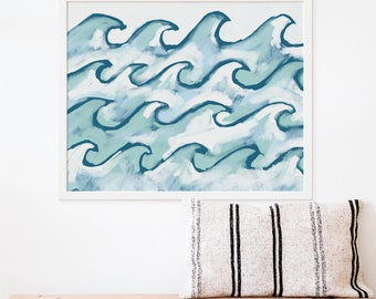 Ocean Waves Artwork | "Roaring Seas" - Art Print or Canvas