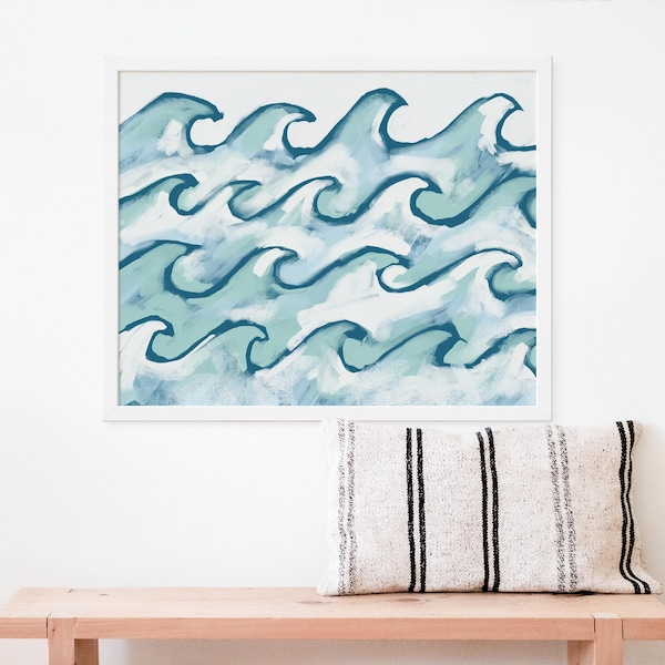 Ocean Waves Artwork | "Roaring Seas" - Art Print or Canvas