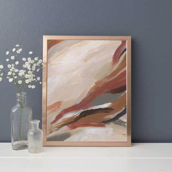 Abstract Painting Blue Rust Etsy