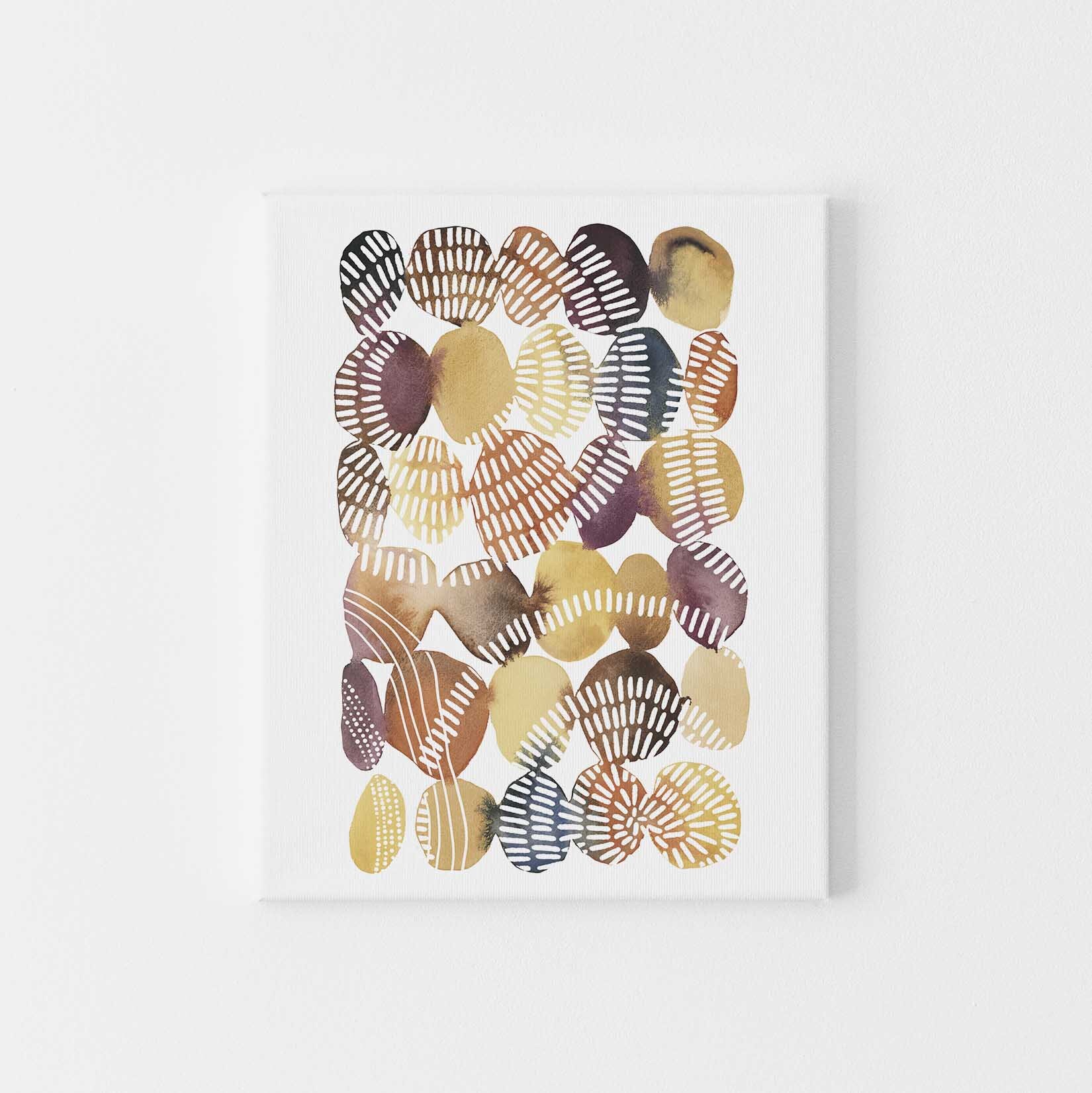 Boho Decor Warm Tone Watercolor Painting Mid Century Artwork | Etsy