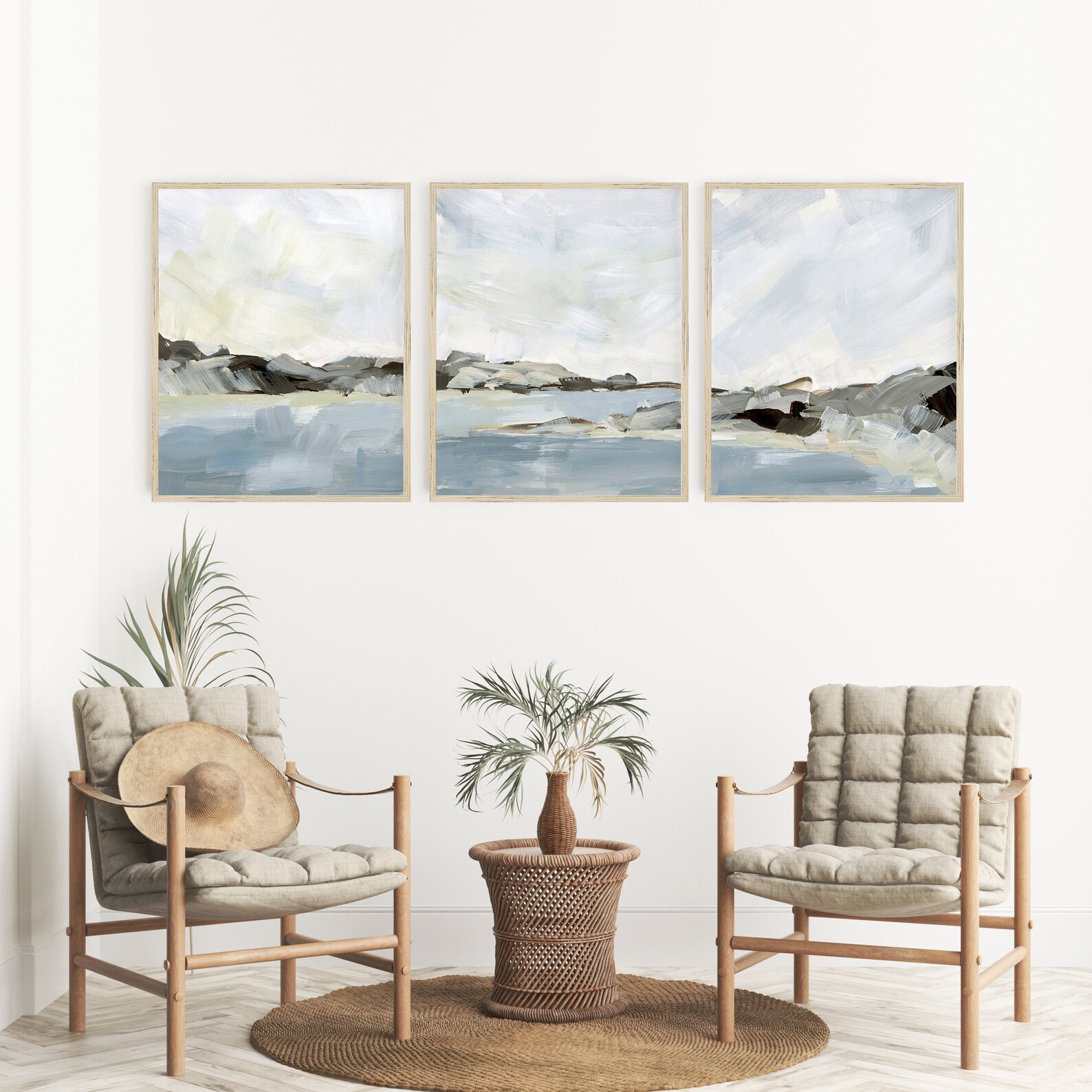 Shore Print Coastal Art Lake Decor Beach Coastline Scene Etsy