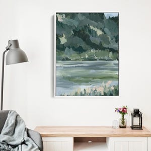 Lake and Mountain Wall Decor | Serene Scenic Landscape for Bedroom, Living Room, or Modern Home | &quot;The Overlook&quot; – Art Print or Canvas