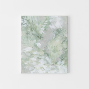 Light Green Mossy Abstract Painting | Modern Nursery Decor for Trendy Wall Art | &quot;Meadow Moss&quot; - Art Print or Canvas