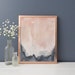 Watercolor Painting Navy Blue and Blush Modern Abstract Jetty Home Bathroom Giclee Art Print or Canvas 