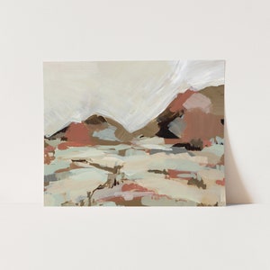 Desert Decor Landscape Painting | Sedona Vista Arizona Modern Scenic Palm Springs Wall Art | "Sagebush Views" – Art Print or Canvas