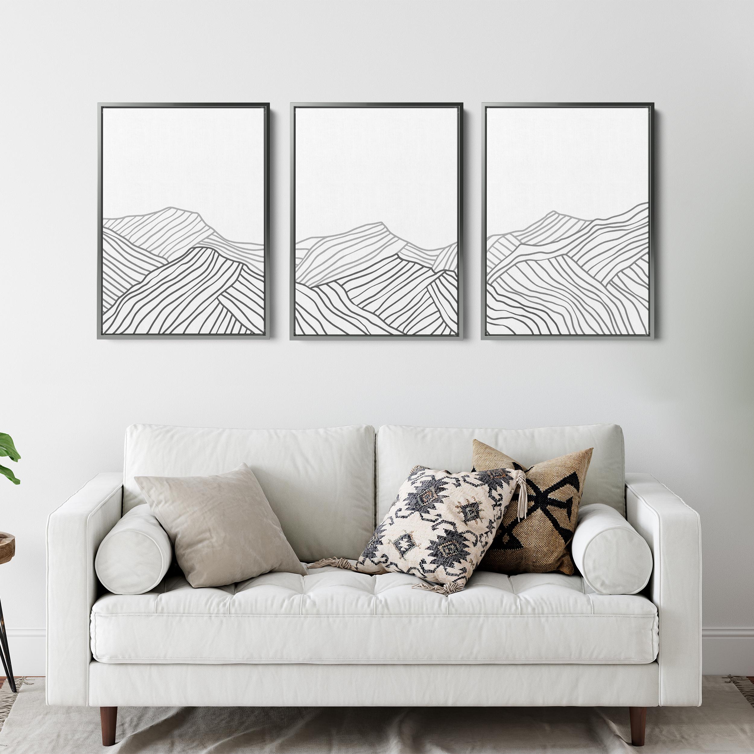 Mountain Print Set | Modern Cabin Decor for Winter Landscape Lodge ...