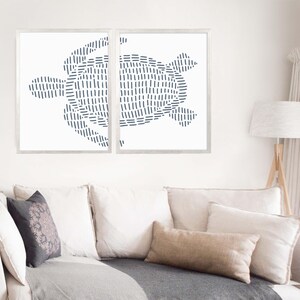 Sea Turtle Print Set | Modern Beach House Decor & Ocean-Inspired Diptych Art | "Sea Turtle Illustration" – Set of 2 – Art Prints or Canvases image 9