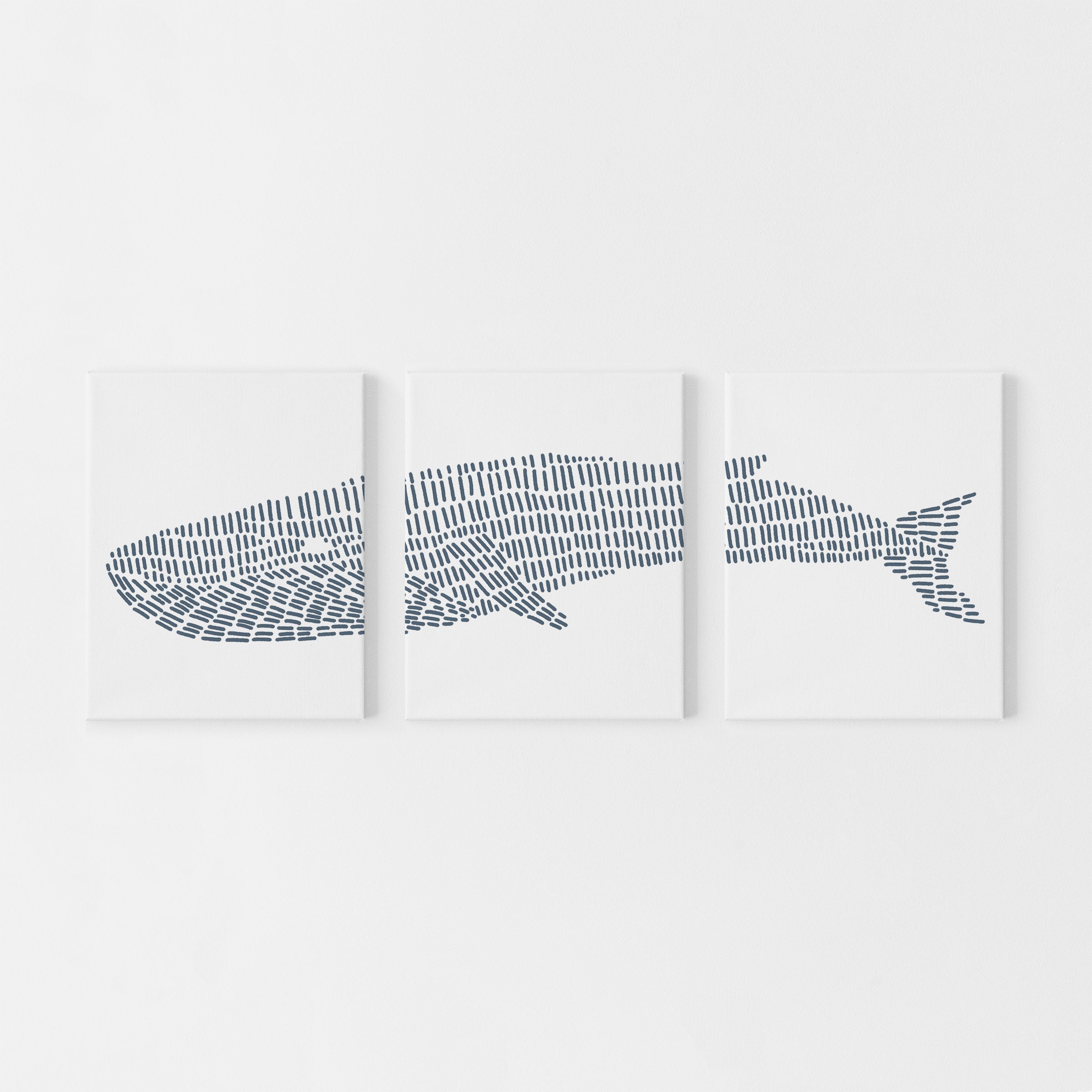 Blue Whale Triptych Set of 3 | Modern Coastal Art Prints or Canvases - Etsy