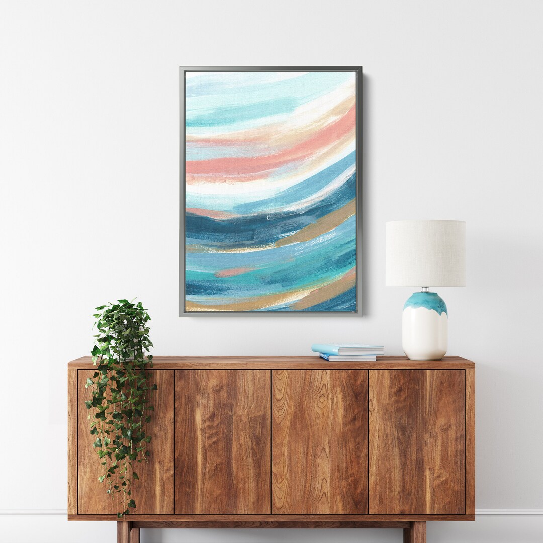 Coastal Art Print Style Modern Abstract Beach Painting Etsy