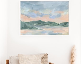 Lake Landscape Painting | "Dusk at Lake Tekapo" – Art Print or Canvas