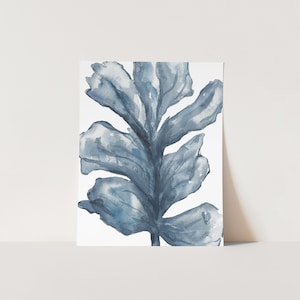 Zeesla-kunstwerk | Blauw en wit schilderij zeewier kustdecor muurkunst | &quot;Blauwe zeesla aquarel nr. 1&quot; – kunstdruk of canvas
