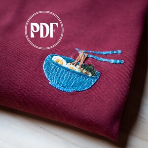 Embroidery design to download - Ramen bowl