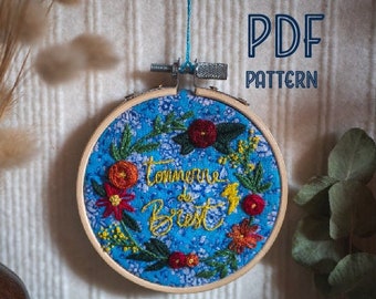 Embroidery pattern to download - Flower crown