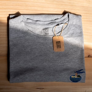 Handmade embroidered ramen tee-shirt image 4