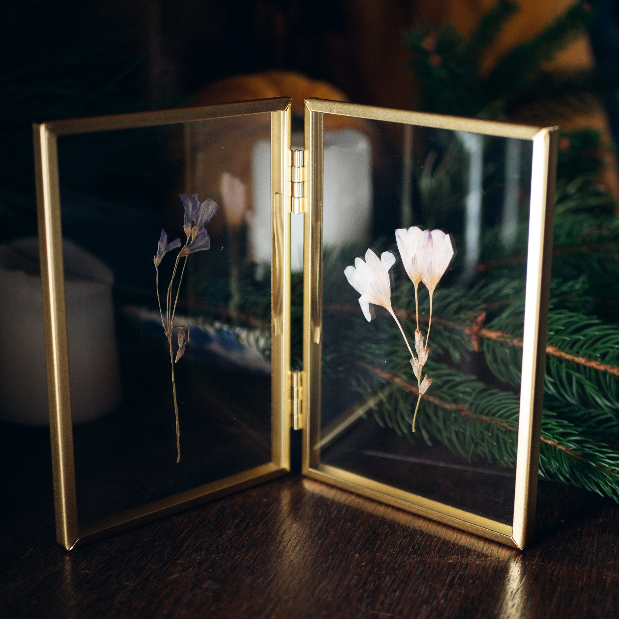 Double Frame of Dried Flowers - Etsy