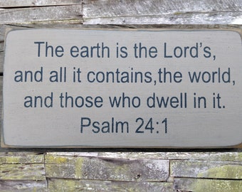 Psalm 24:1 Wooden Sign