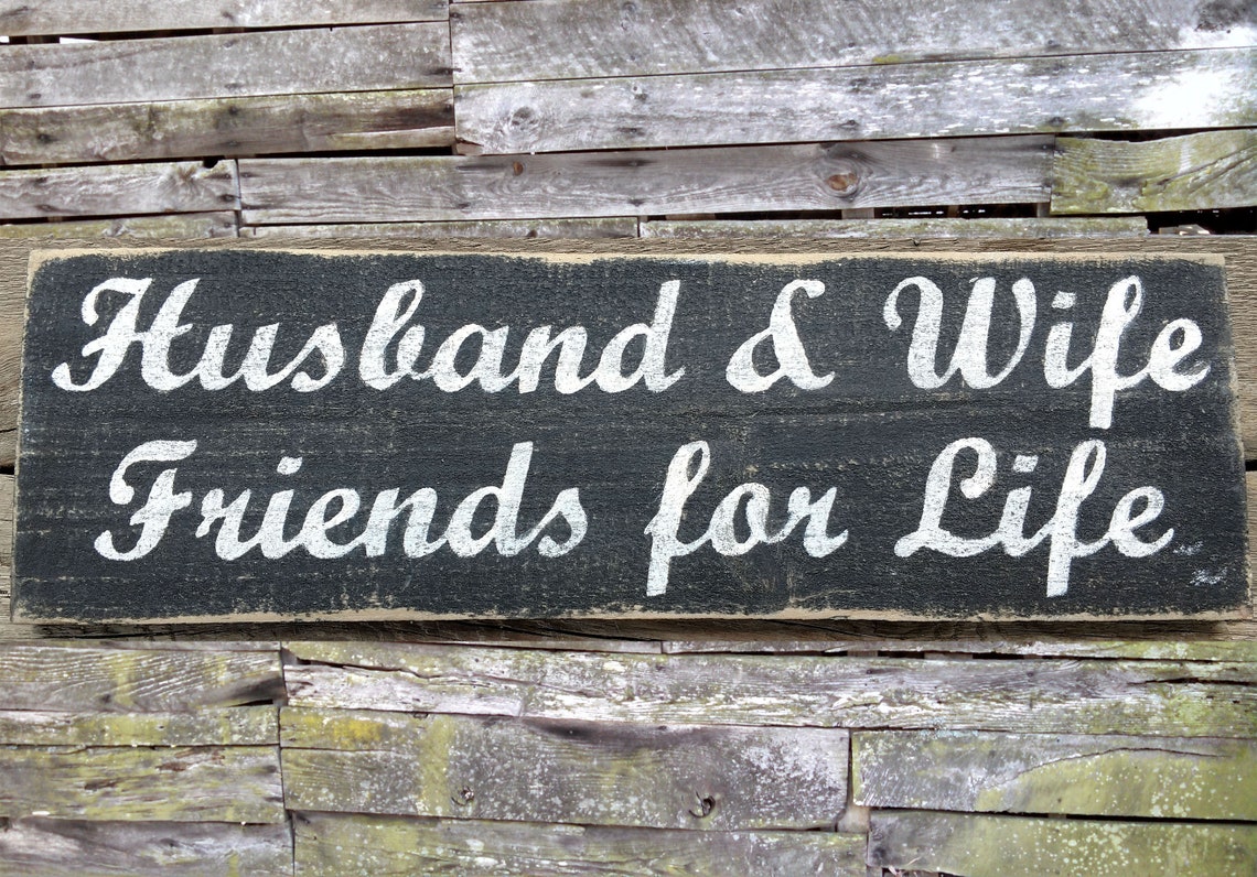 Husband and Wife Friends for Life Wooden Sign Etsy