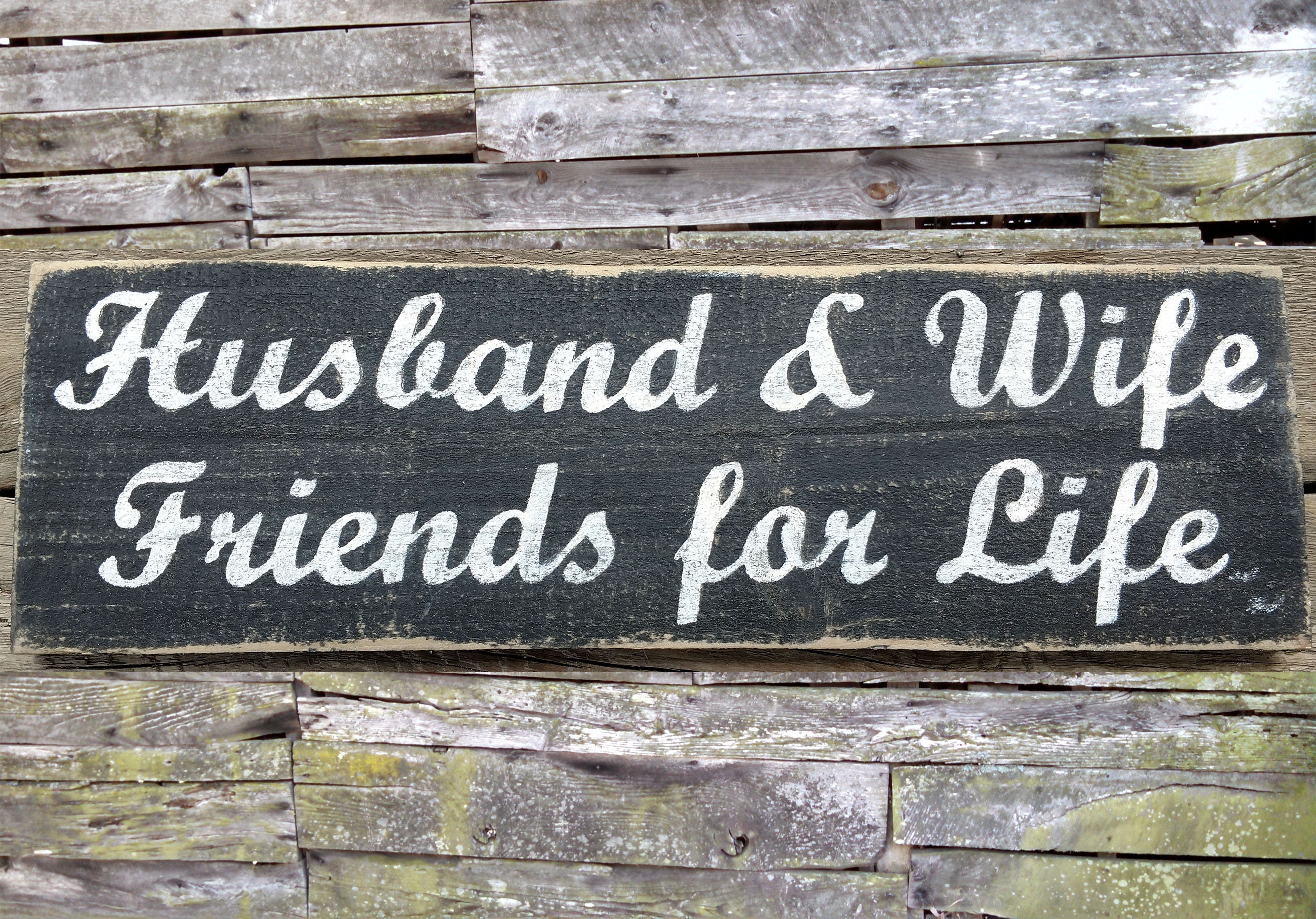 Husband and Wife Friends for Life Wooden Sign Etsy