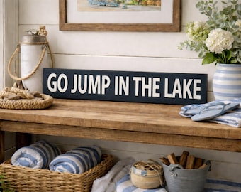 Rustic Wooden Lake House Sign, Distressed Finish